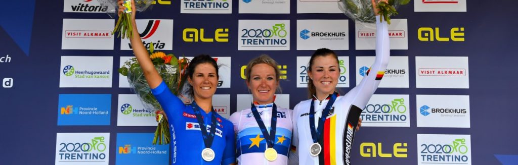 Womens Elite podium:  Cecchini , Pieters, Klein